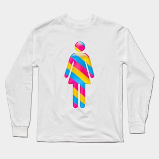 Female icon in Pansexual flag colors for LGBTQ+ diversity Long Sleeve T-Shirt